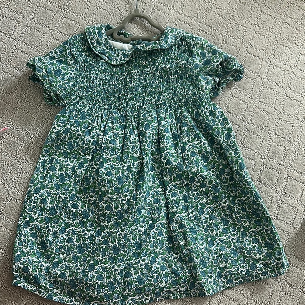 Floral Green Kids Casual Dress
